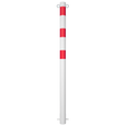 Beschermpaal Ø76 mm | Wit-rood | Voor betonverankering of op voetplaat