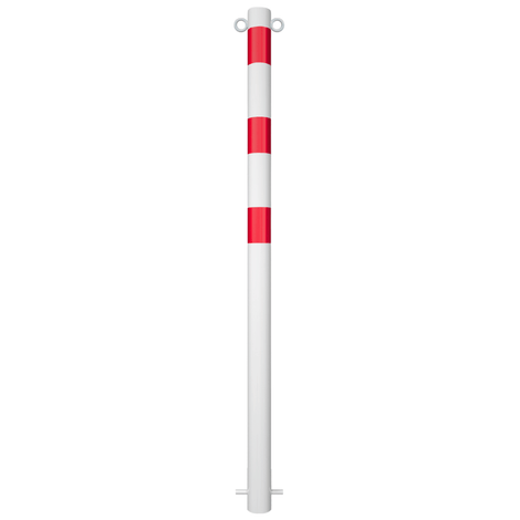 Beschermpaal Ø76 mm | Wit-rood | Voor betonverankering of op voetplaat