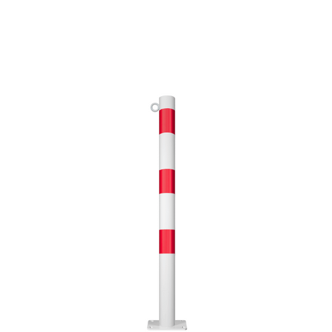 Beschermpaal Ø76 mm | Wit-rood | Voor betonverankering of op voetplaat