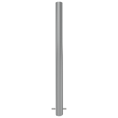 RVS beschermpaal Ø89 mm voor betonverankering, zilverkleurig, geborsteld staal.