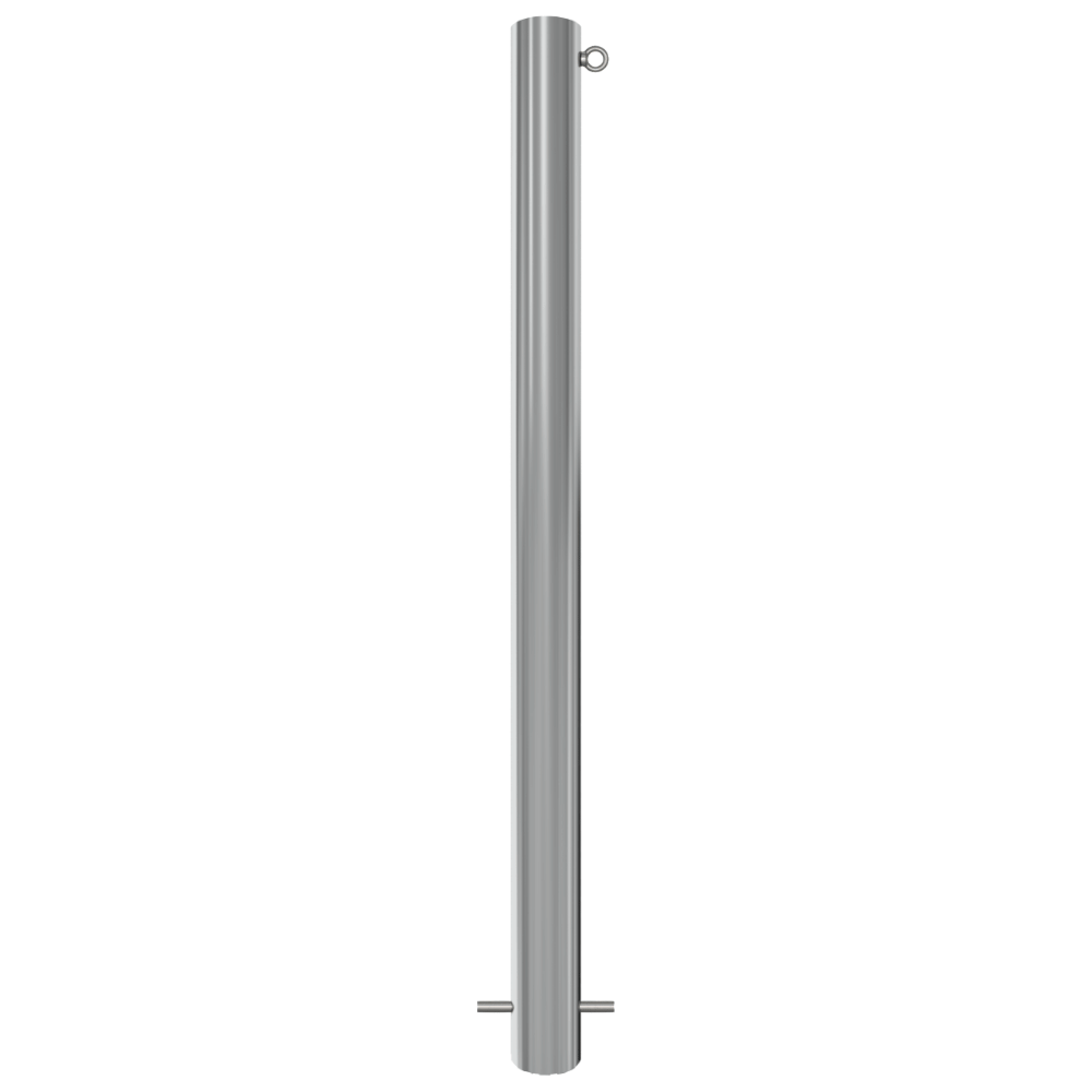 RVS beschermpaal Ø89 mm | Voor verankering in beton of op voetplaat