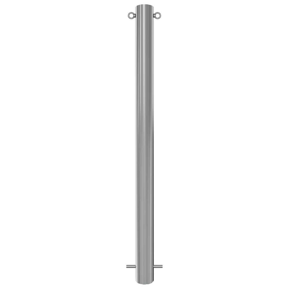 RVS beschermpaal Ø89 mm | Voor verankering in beton of op voetplaat