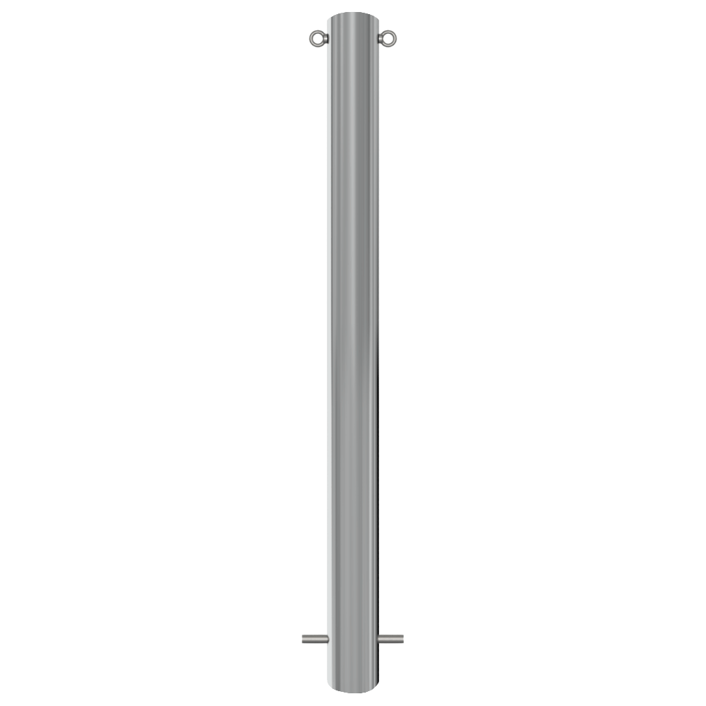 RVS beschermpaal Ø102 mm | Voor verankering in beton of op voetplaat