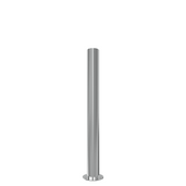 RVS beschermpaal Ø89 mm met voetplaat, zilverkleurig, voor opbouwmontage.