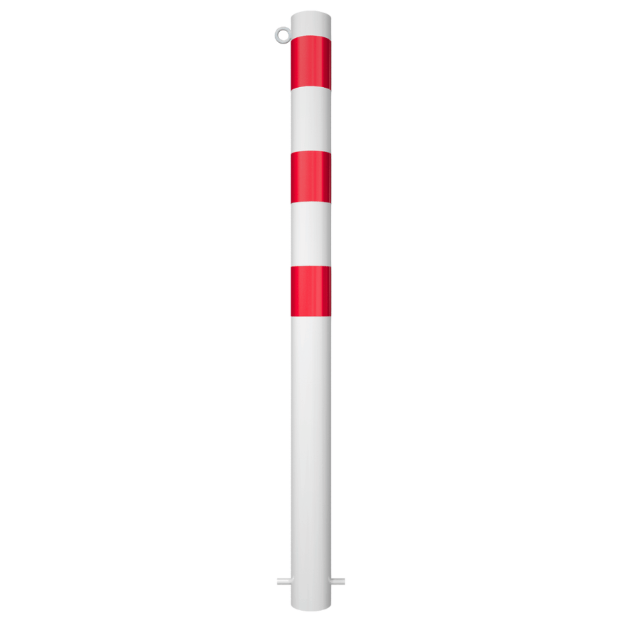 Beschermpaal Ø89 mm | Wit-rood | Voor betonverankering of op voetplaat