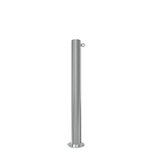 RVS beschermpaal Ø89 mm met voetplaat en 1 kettingoog, zilverkleurig.