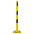 Beschermpaal Ø76-152 mm | Geel-zwart | Op flexibele voetplaat-Beschermdirect