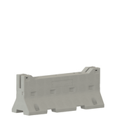 Grijze betonnen barrier, L2200 x B680 x H905 mm, voor verkeersbeveiliging.