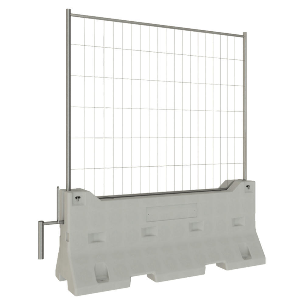 Betonnen jersey barrier | 1514 kg | Met gegalvaniseerd bouwhek