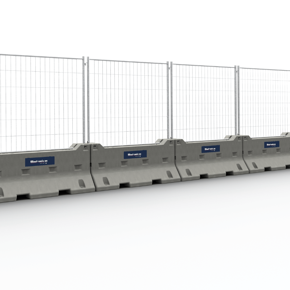 Betonnen jersey barrier | 1514 kg | Met gegalvaniseerd bouwhek