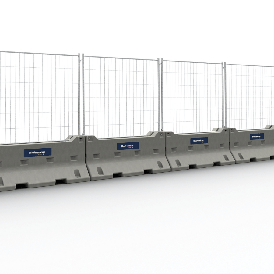 Betonnen barrier | 1514 kg | Met gegalvaniseerd bouwhek