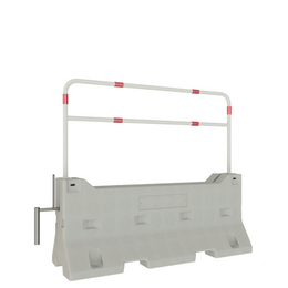 Betonnen barrier 1508 kg met beschermbeugel in wit-rood