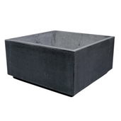 Antraciet betonnen plantenbak, vierkant model, 75x75 of 100x100 cm.