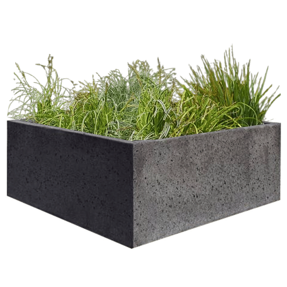 Betonnen plantenbak 75x75 of 100x100 cm Oud Hollands stampbeton