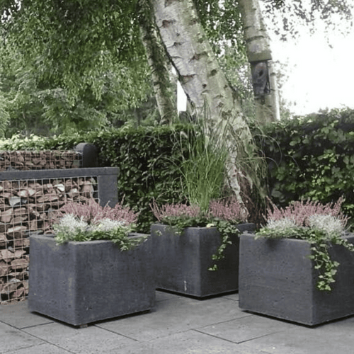 Betonnen plantenbak | 75x75 of 100x100 cm | Oud Hollands stampbeton