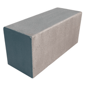 Antraciet betonnen poef, 1000x400x500 mm, met strakke, rechthoekige vorm.