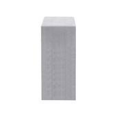 Grijze betonnen poef, 300x300x800 mm, strak rechthoekig design.