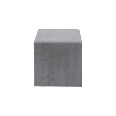 Antraciet betonnen poef, kubusvormig, 500x500x500 mm.