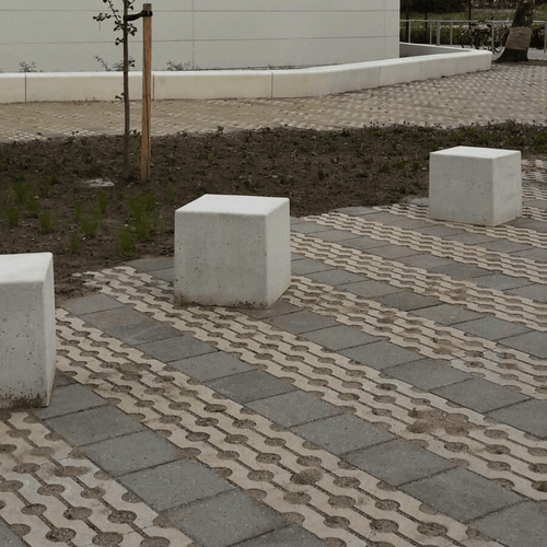 Betonnen poef grijs beton | 300 kg | 500x500x500 mm