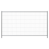 Gegalvaniseerd bouwhek Profi 350x200 cm met maas 100x300 mm, ideaal voor bouwplaatsen.