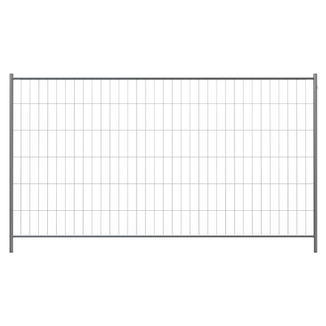Gegalvaniseerd bouwhek Profi 350x200 cm met maas 100x300 mm, ideaal voor bouwplaatsen.