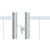 Gegalvaniseerd bouwhek Profi, 350x200 cm, met maas 100x300 mm en stevige verbindingsklem.