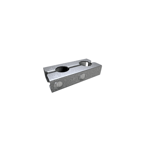 Zilverkleurige metalen bouwhekpoort scharnierklem met twee ronde openingen.