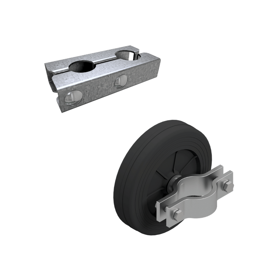 Bouwhekwiel met scharnier voor bouwhekken