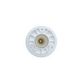 Witte, ronde flexibele paaltjes basis met montagegaten, bovenaanzicht.