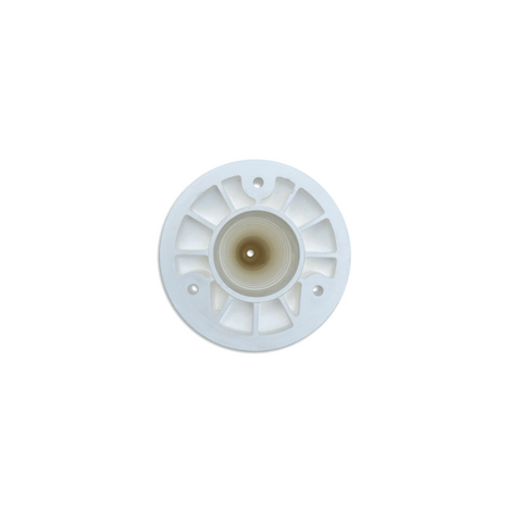 Witte, ronde flexibele paaltjes basis met montagegaten, bovenaanzicht.
