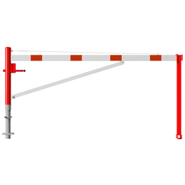 Draaiboom voor verankering in beton met 2 vangpalen en driekant- of cilinderslot 300-600 cm