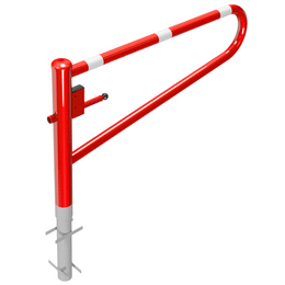 Draaiboom rood-wit voor verankering in beton met driekant- of cilinderslot 150-350 cm