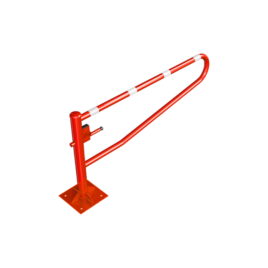 Draaiboom | 150-350 cm | Op voetplaat in rood-wit