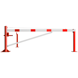 Draaiboom met voetplaat, 2 vangpalen en driekant- of cilinderslot 300-600 cm