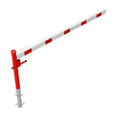 Rood-witte slagboom 3000 mm met driekantslot voor betonverankering.