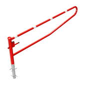 Rood-witte draaiboom van 3000 mm met driekantslot, voor betonverankering.