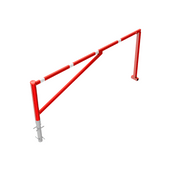 Rode draaiboom, 3000 mm, voor betonverankering met 2 vangpalen.
