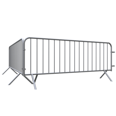 Gegalvaniseerd dranghek met 17 spijlen, 250 x 110 cm, en koppeling.