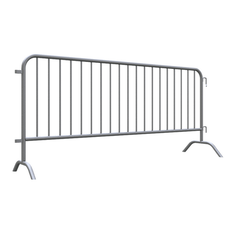 Gegalvaniseerd dranghek met 19 spijlen, 250 x 110 cm, inclusief koppeling, op witte achtergrond.