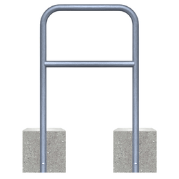 Fietsbeugel Ø48 mm met betonvoeten in verzinkt staal met tussenbuis