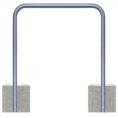 Verzinkt stalen fietsbeugel Ø48 mm, 1000x1200 mm, met twee betonnen voeten.