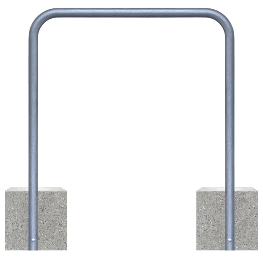 Fietsbeugel Ø48 mm met betonvoeten | Verzinkt staal zonder tussenbuis