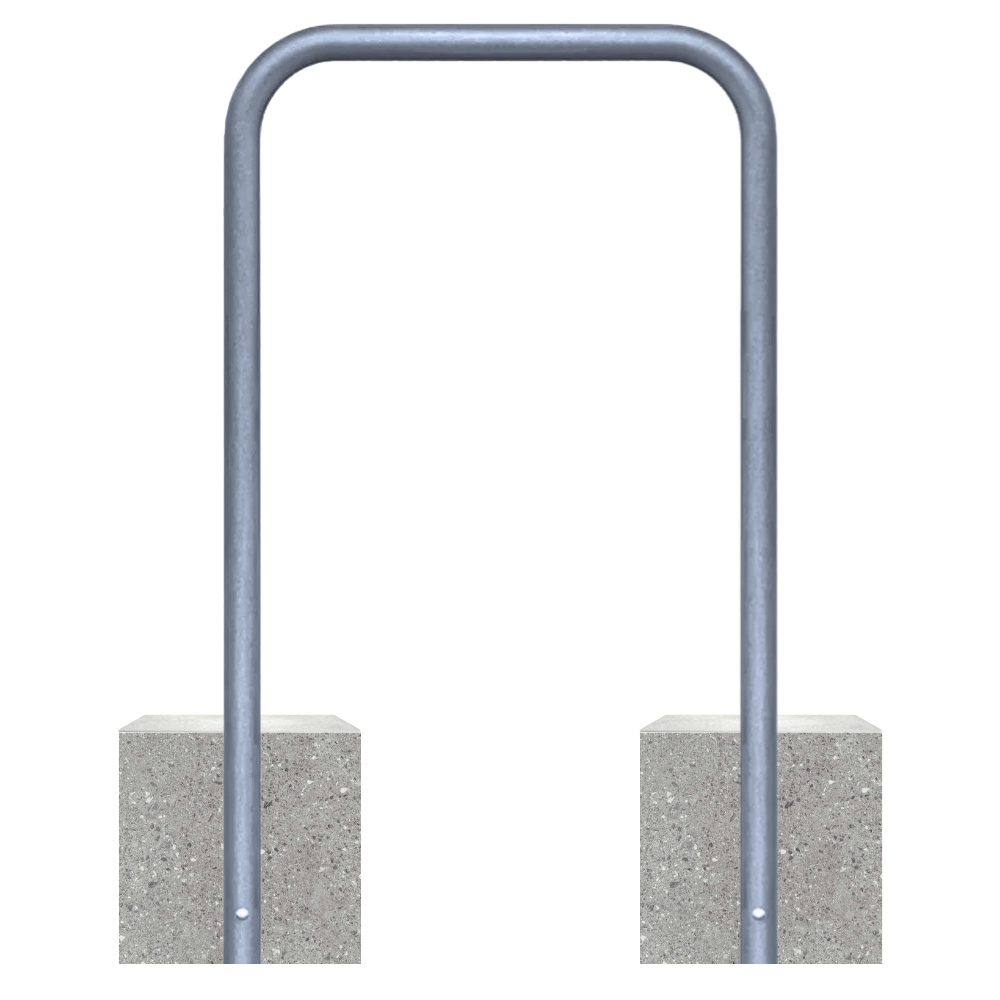 Fietsbeugel Ø48 mm met betonvoeten | Verzinkt staal zonder tussenbuis