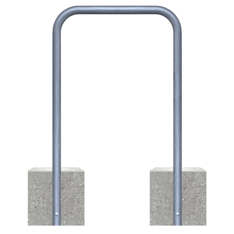 Fietsbeugel Ø48 mm met betonvoeten | Verzinkt staal zonder tussenbuis