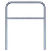 Verzinkt stalen fietsbeugel Ø48 mm, 1000x1200 mm, met tussenbuis voor betonverankering.