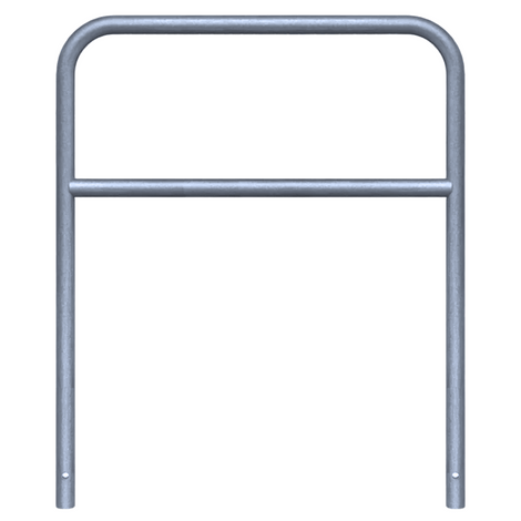 Verzinkt stalen fietsbeugel Ø48 mm, 1000x1200 mm, met tussenbuis voor betonverankering.