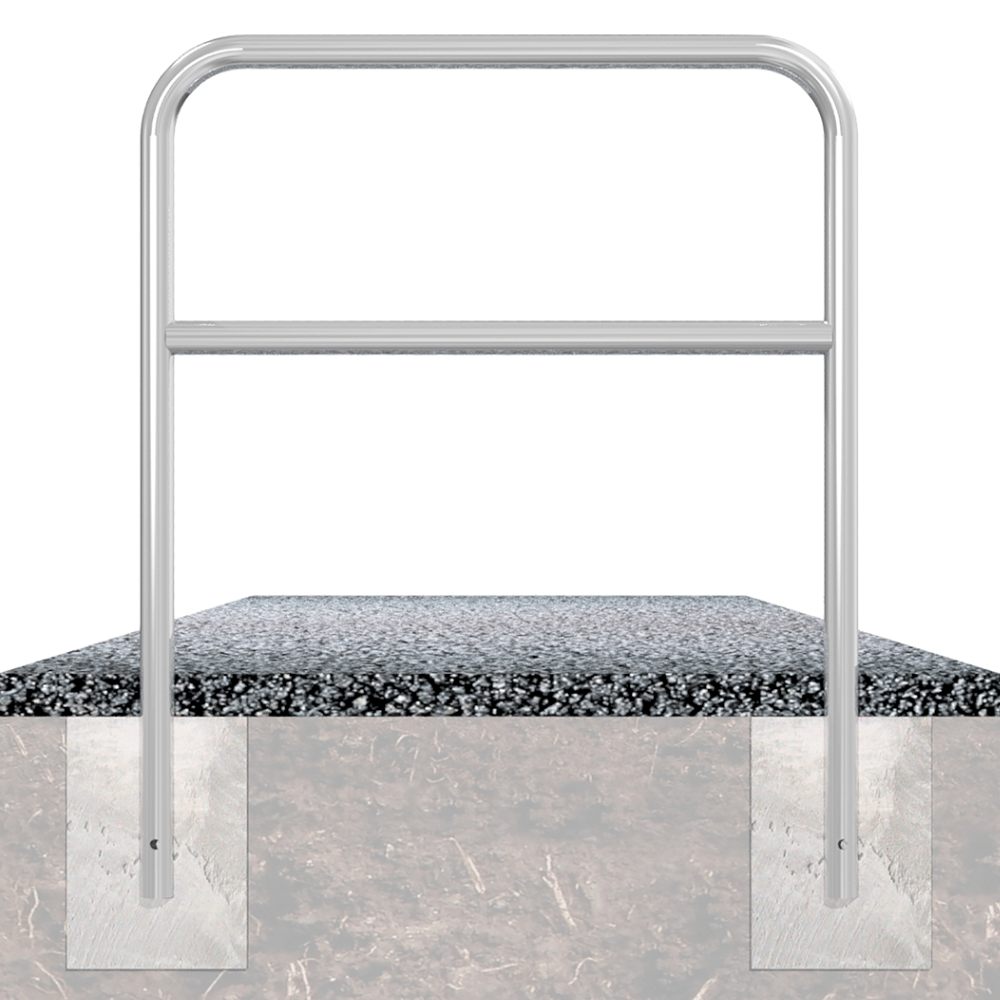 Fietsbeugel Ø48 mm | Verzinkt staal | Voor verankering in beton | Met tussenbuis