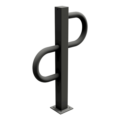 Fietsbeugel design | Koker 80x80 - buis Ø48 mm | Verzinkt staal of mat zwart