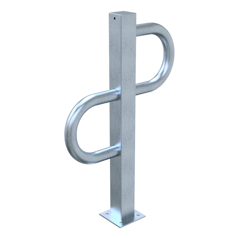 Fietsbeugel design | Koker 80x80 - buis Ø48 mm | Verzinkt staal of mat zwart