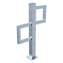 Fietsbeugel design koker 80x80 en 40x40 mm in verzinkt of mat zwart